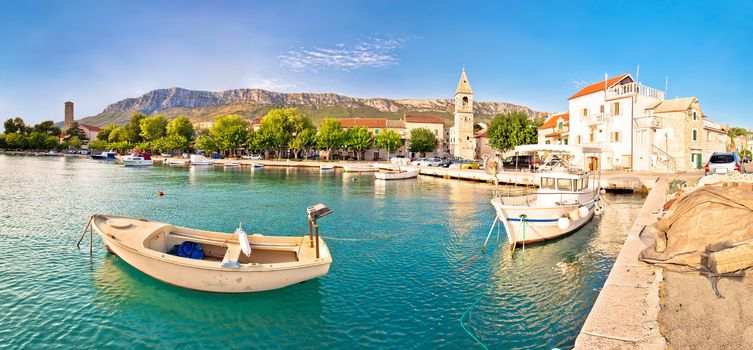 Kastel Sucurac historic waterfront panoramic view, Split region of Dalmatia, Croatia