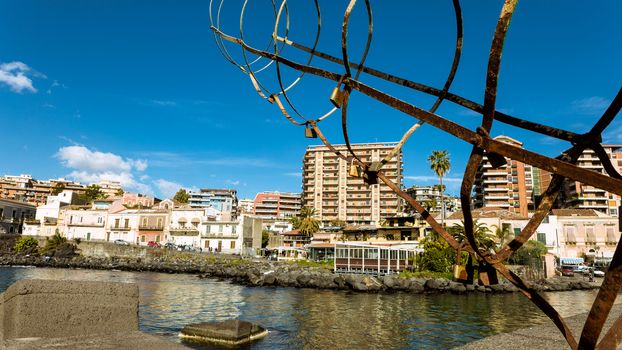 Catania (Sicily): view of the buildings overlooking the beautiful sea