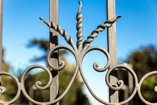 artistic wrought iron in an ancient Sicilian gate