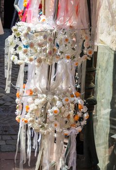 colorful crowns  for sale made of fake flowers