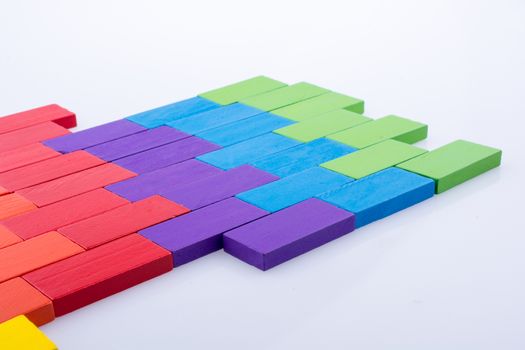 Colorful Domino Blocks on a white background