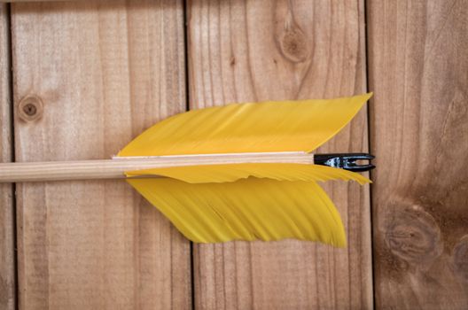 Antique old wooden arrows