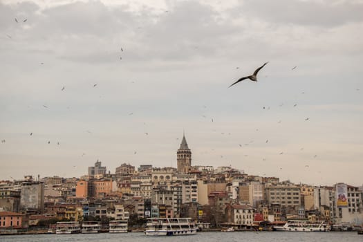 View of the Galata Tower from Byzantium times in Istanbul