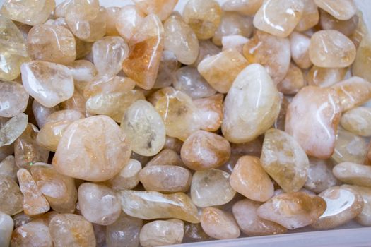 Set of natural mineral gemstones of a certain type