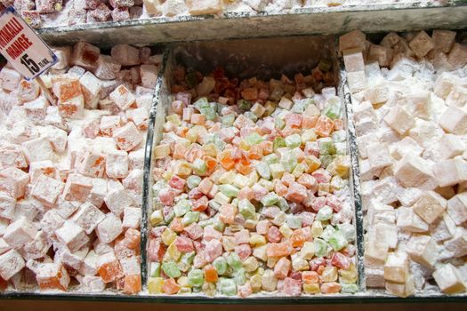 Traditional turkish delight at the bazaar