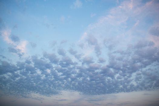 Blue Sky filled with white   clouds