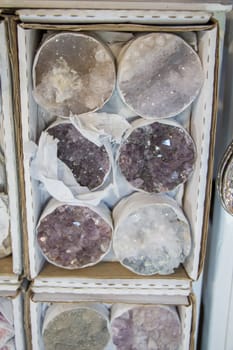 Raw violet amethyst rock with crystal ametist esoteric