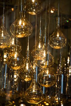Decorative  style filament light bulbs in view
