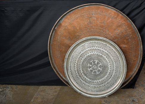 Turkish traditional Antique decorative handmade metallic  tray