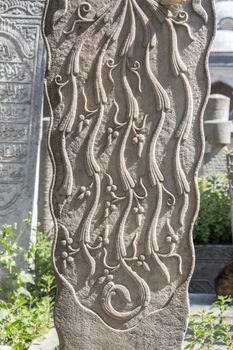 Old stone on the graves in Istanbul from Ottoman time