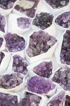 Raw violet amethyst rock with crystal ametist esoteric