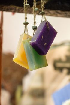 Collection of bars of fragrant hand made organic soap