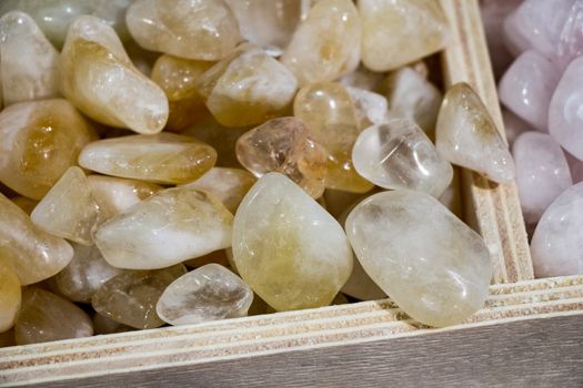 Set of natural mineral gemstones of a certain type