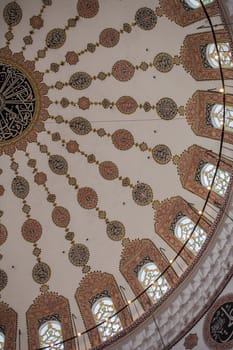 Inner view of dome in Ottoman architecture  in, Istanbul, Turkey