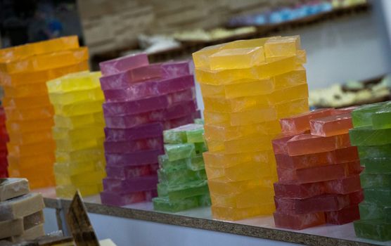 Collection of bars of fragrant hand made organic soap