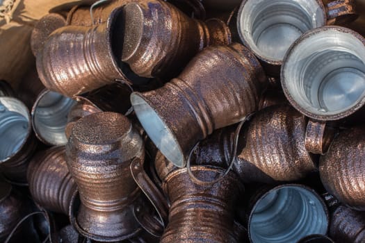 Set of metal mugs made in the old Ottoman style