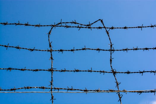 barbed wire fence  used for protection purposes