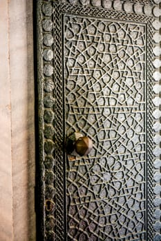 Ottoman styled geometric patterns on  metal doors