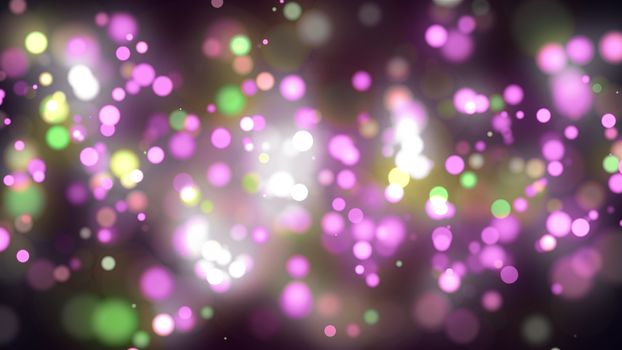 Abstract bokeh background. Christmas bokeh lights refocused blurred background. 3d render