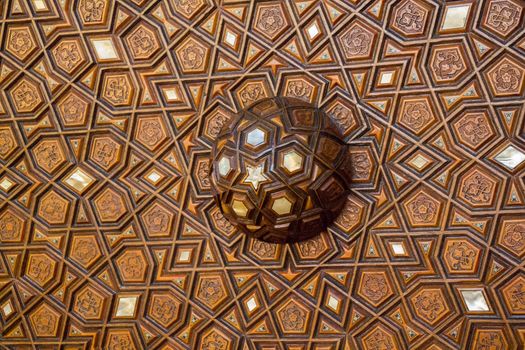 Ottoman Turkish  art with geometric patterns on wood