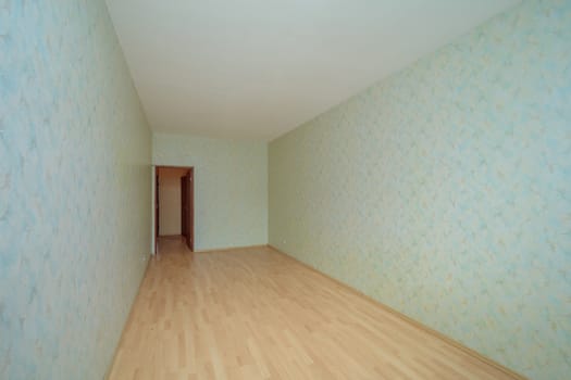 empty room after repair light clean interior with wallpaper