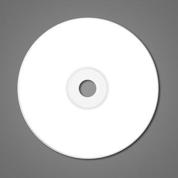 White CD - DVD label mockup template isolated on dark grey background