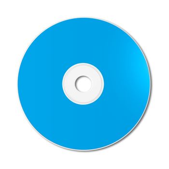 Blue CD - DVD label mockup template isolated on white