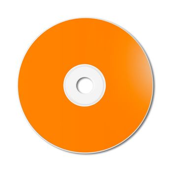 Orange CD - DVD label mockup template isolated on white