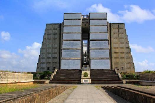 Santo Domingo, Dominican Republic - January 4, 2018: Monumental Christopher Columbus lighthouse in Santo Domingo, Dominican Republic