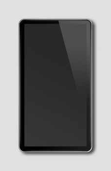 Black smartphone, digital tablet pc mockup template. Isolated on dark grey