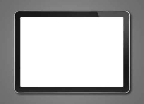 Horizontal Digital tablet pc, smartphone mockup template. Isolated on dark grey