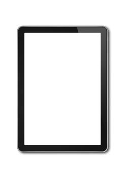 Vertical Digital tablet pc, smartphone mockup template. Isolated on white