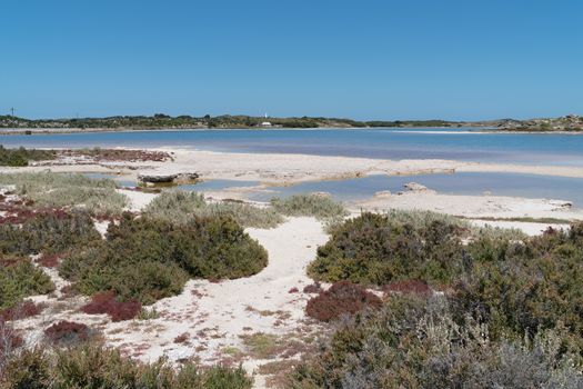Landscape around the salt lakes of Rottnest Island, Western Australia