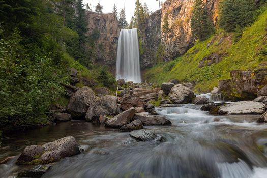 Tumalo Falls in Bend Central Oregon during summer