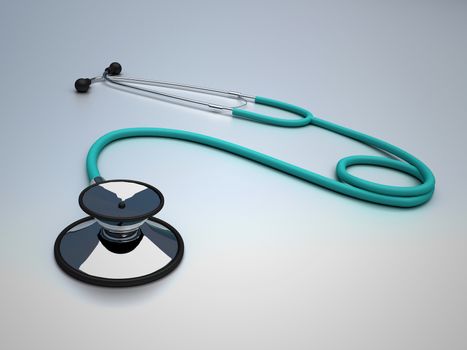 Image of a medical stethoscope on a gray background.