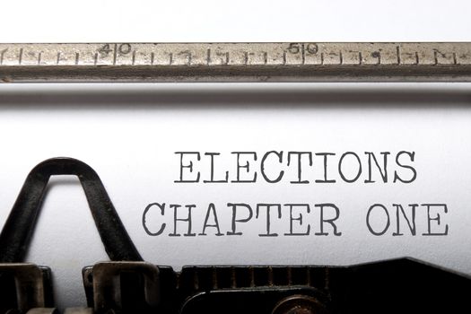 Elections chapter one printed on a typewriter