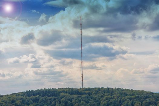 Remote signaling tower, antenna for transmitting various radio signals.