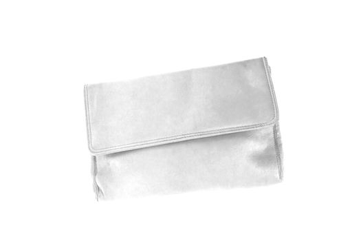 colorful fashionable clutch bag isolated on white background.