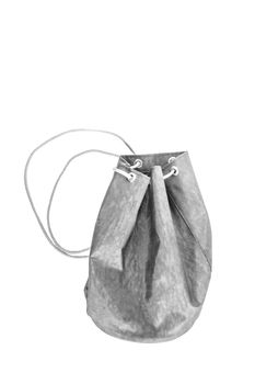 backpack pulling on rope isolated on white background.