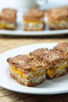 Chinese style homemade deep fried yam pumpkin cake