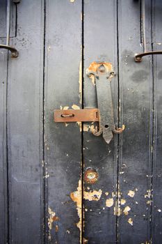 Wooden antique door in Santo Domingo. Dominican Republic