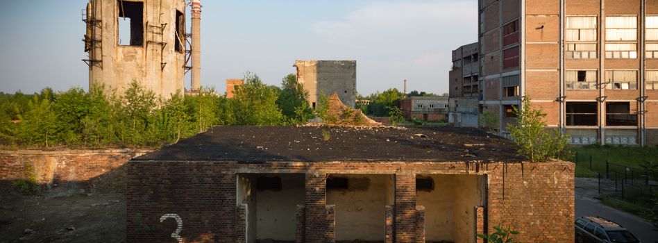 ruins of a very heavily polluted industrial factory, industrial series