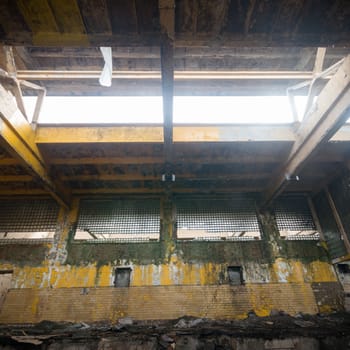 ruins of a very heavily polluted industrial factory, industrial series