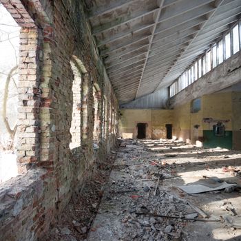 ruins of a very heavily polluted industrial factory, industrial series
