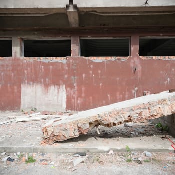 ruins of a very heavily polluted industrial factory, industrial series