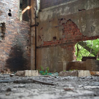 ruins of a very heavily polluted industrial factory, industrial series