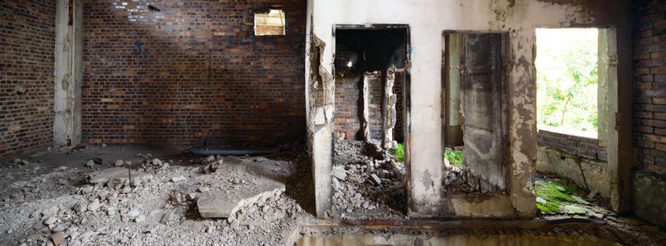 ruins of a very heavily polluted industrial factory, industrial series