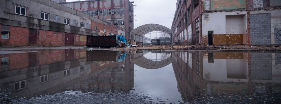 ruins of a very heavily polluted industrial factory, industrial series