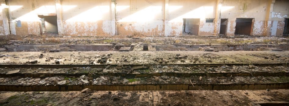 ruins of a very heavily polluted industrial factory, industrial series