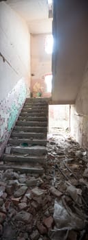 ruins of a very heavily polluted industrial factory, industrial series